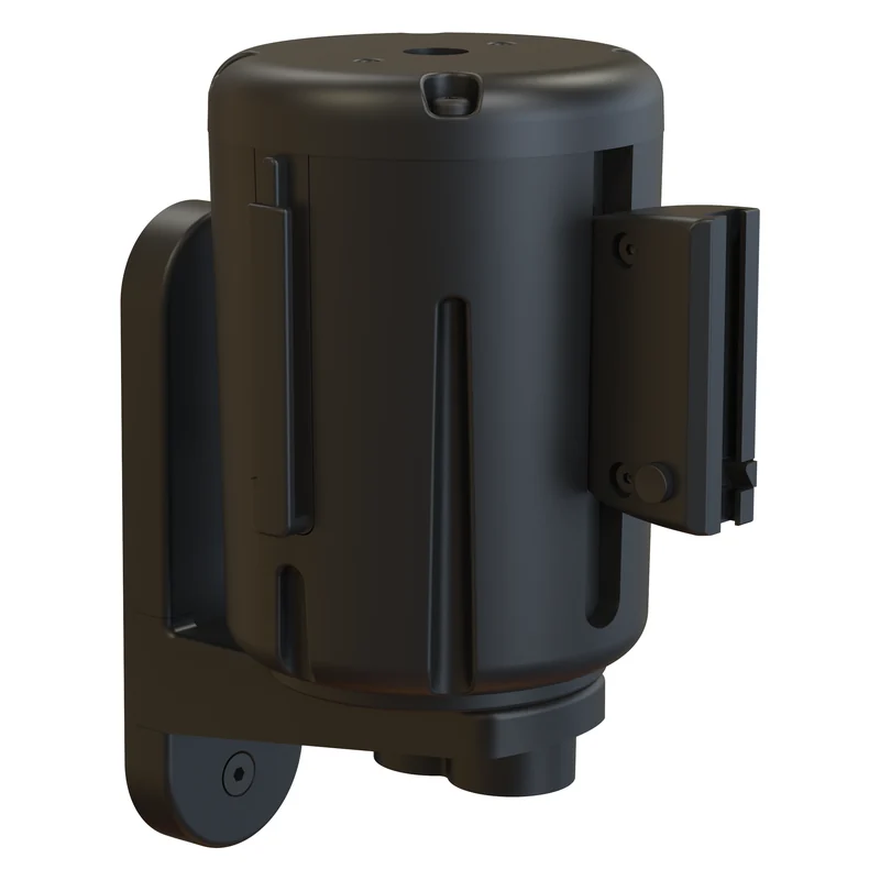 Wall-mounted belt barrier